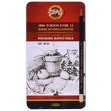 KOH-I-NOOR Toison D'OR 8B-8H grafit kalem, 12 adet
