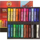 koh-ı noor toison d'or sanatsal extra soft yuvarlak pastel boya kalın 24 renk extra soft dry chalks 8554 24 - Yok