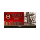 Koh-I Noor Toison D'or Soft Pastel Boya (Toz Pastel Boya) Kahverengi Tonlar 12 Renk (Köşeli)