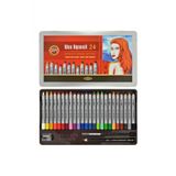 Koh-i Noor Wax Aquarell Balmumu Kalın Boya Kalemi 24 Renk Metal Kutu