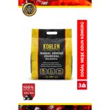 KOHLEN Naturholz 3 KG Doğal Meşe BBQ Mangal Kömürü | Temiz Dolum | Net Kilo Garantisi | Özel FB Paket