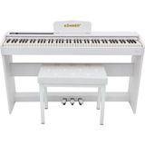 Köhner SLP-225 Wh Dijital Konsol Piyano, Bluetooth, Tuş Hassasiyeti, 88 Tuşlu (Kulaklık ve Tabure) - Beyaz