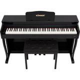 Köhner SLP-275 BK Dijital Konsol Piyano (88 Tuşlu, Tuş Hassasiyetli, Kapaklı, Bluetooth) - Tabure ve Kulaklık Hediyeli