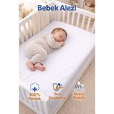 Koi Home BEBEK ALEZ SIVI/SU GEÇİRMEZ %100 PAMUK YATAK KORUYUCU LASTİKLİ FİTTED ANNE YANI BEBEK ALEZİ