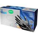 Koin Titan Extra Siyah Nitril Muayene Eldiveni Pudrasız Ultra Strong Large - L