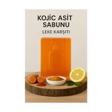 Kojic Asit ve Zerdeçal Özlü Doğal Sabun 120 gr (1 Adet) | Leke Karşıtı, Cilt Beyazlatıcı, Ton Eşitleyici, Akne ve Siyah Nokta Önleyici, Gözenek Arındırıcı, Aydınlatıcı Yüz ve Vücut Sabunu - standart