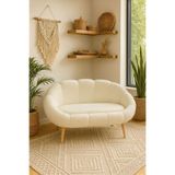 KOKİ DESİGN LİDA 2 Kişilik Uzun Koltuk Berjer Wellsoft Kırık Beyaz (Salon , Balkon ,Ofis)