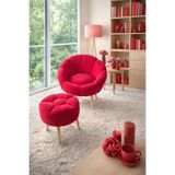 KOKİ DESİGN LİDA Tekli Koltuk Berjer Wellsoft Fuşya (SALON,BALKON,OFİS)PAPATYA PUF HEDİYELİ