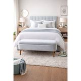 KOKİ DESİGN OSLO İthal Premium Kumaş Petek Desen Gri Sandıklı Bench Puf