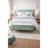 KOKİ DESİGN OSLO İthal Premium Kumaş Petek Desen Yeşil Sandıklı Bench Puf