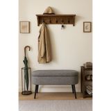 KOKİ DESİGN OSLO Keten Gri Sandıklı Bench Puf