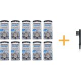 Koklear Implant Işitme Cihazı Pili, Rayovac 675CP Implant Pro+ (10 Paket x 6 Adet = 60 Adet Pil) + Hediye Mıknatıslı Işitme Cihazı Temizleme Fırçası - 10'lu