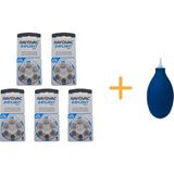 Koklear Implant Işitme Cihazı Pili, Rayovac 675CP Implant Pro+ (5 Paket x 6 Adet = 30 Adet Pil) + Hediye Işitme Cihazı El Pompası (Puar) - 5'li