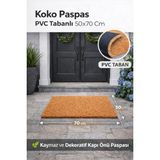 Koko Coco Halı Kapı Önü Paspas Koko - 50cm x 70cm - 50 x 70 cm - Kahverengi