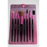 Kokoş 8'li Pembe ve Siyah Renk Makyaj Fırçası Set