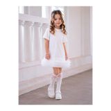 KOKOŞ BEBEK Simli Kumaş Kız Çocuk Elbise - 4/11 Yaş - 31759