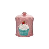 Kokosh Home Cupcake Seramik 20 cm Büyük Kavanoz - 1 Adet - 999 ml - Pembe