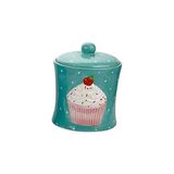 Kokosh Home Cupcake Seramik 20 cm Büyük Kavanoz - 1 Adet - 999 ml - Turkuaz