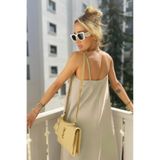 Kokosh moda DRESSIFY WOMEN’S FASHION Kadın Ip Askılı V Yakalı Uzun Aerobin Elbise