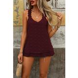 Kokosh moda Kadın Dantel Askılı V Yakalı Sırtı çapraz Detaylı Ponpon Bluz