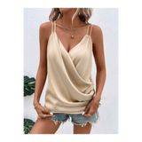 Kokosh moda Kadın Pile Detaylı Askılı Kruvaze Yaka Sandy Bluz