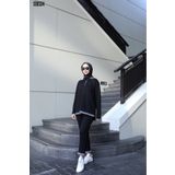 Kokosh moda Kadın Tesettür Fermuarlı Uzun Kollu Bluz ve Yüksek Bel Pantolon Pamuklu İkili Takım