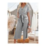 Kokosh moda Yeni Sezon Kadın V Yaka Kuşaklı Düğmeli Cepli Şık Tulum