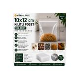 Köksal Pack KÖKSALPACK 10x12 cm Kilitli Poşet Şeffaf Kilitli Torba 100 Adet | Zip Kilit Poşet Takı, Boncuk, Vida ve Numune Saklama