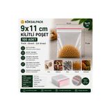 Köksal Pack KÖKSALPACK 9x11 cm Kilitli Poşet Şeffaf Kilitli Torba 100 Adet | Zip Kilit Poşet Takı, Boncuk, Vida ve Numune Saklama