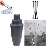 Kokteyl Hazırlama Seti 10 Parça Bar Shaker 700 ml Çelik Pipetli Kaşık Seti Buz Maşası Jigger 3/6 cl