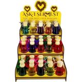 Koku Hanem Toptan Aşk-I Sermest Sarı Ahşap Standlı 30 Adet 8 Ml Kırmızı Gül Araç Parfümü Oto Araba Kokusu