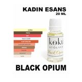 KokuAtölyesi Black Opium Kadın Esansı 20ML Vanilya Amber Kalıcı Lüks Koku + 1ml DPG Hediyeli