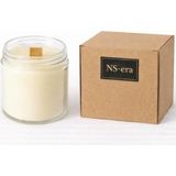 Kokulu Soya Mumu Dekoratif Ahşap Fitil 200 ml Kutulu Hediyelik Kavanoz Mum - Çok Renkli
