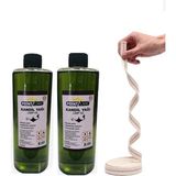 Kokusuz Iç Mekan Gaz Lambası Yağı, 2'li Set, 250 ml + Fitil, Yeşil Renk - Seçenek 1