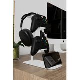 Kol Tutucu Joystick Gamepad Kumanda Standı Xbox Ps4 Ps5 Uyumlu Metal Kol Kulaklık Telefon Standı - Beyaz