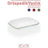 Kolajen Kumaş Boyun Destekli Visco Parçacıklı Fermuarlı Kılıflı Antialerjik Ortopedik Visco yastık - Çok Renkli - 40 x 80 cm