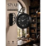 Kolay Ev Dekoratif Metal Istasyon Saati Çift Taraflı Vintage Duvar Saati