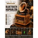 Kolay Ev Gramofon Tasarımlı Bluetooth Hoparlör Döner Plaklı Retro