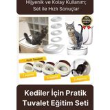 Kolay Kullanım Hijyenik Pratik Kum Kabı Yavru Yetişkin Kedi Wc Tuvalet Alıştırma Klozet Eğitim Seti