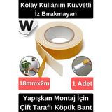 Kolay Kullanım İz Bırakmayan Su Sızdırmaz Yapışkan Montaj İçin Çift Taraflı Köpük Bant 2 mt 1 adet