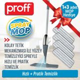 Kolay Kullanımlı Sprey Mop Seti, 3 Yedekli Temizlik Çözümü - Antrasit - Seçenek 1