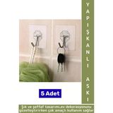 Kolay Montaj Banyo Mutfak Antre Resim Çerçeve Soket Çöp Kutusu Şık Kendinden Yapışkanlı Askı 5 Adet