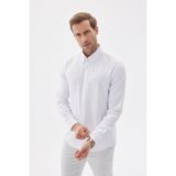 Kolay Ütülenebilir Oxford Erkek Beyaz Slim Fit Gömlek MARS36 - 2XL