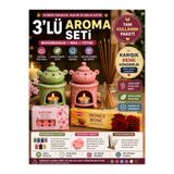 KOLAYEV 3’lü Aroma Seti Buhurdanlık 2’li + Wax + Tütsü Aromaterapi Koku Seti Karışık Renk mnk3986