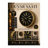 KOLAYEV 60 Cm Modern Klasik Metal Duvar Saati – Siyah Gold Roma Rakamlı Dekoratif Salon & Ofis Saati