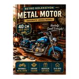KOLAYEV Nostaljik Metal Motosiklet 40 Cm Dekoratif Motor Modeli Büyük Boy Vintage Koleksiyon Biblo bhn678