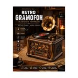 Kolayev Retro Gramofon Tasarımlı Bluetooth Hoparlör Fm Radyo USB Tf Kart Şarjlı Nostaljik Müzik Kutusu