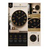 KOLAYEV Siyah Gold Duvar Saati 46 Cm Premium Dekoratif Salon ve Ofis Saati tht1234