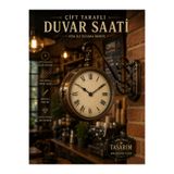 KOLAYEV Vintage Çift Taraflı İstasyon Saati Metal Duvar Saati Kafe Ofis Restoran Dekoru 36x25 cm plt8876