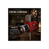 KOLAYEV Vintage Dekoratif Kalemlik Kamera – Metal Retro Sinema Kamerası Masaüstü Ofis Dekoru mnk67890